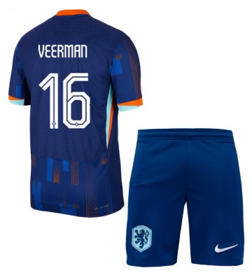 Nederländerna Joey Veerman #16 Bortatröja Barn EM 2024 Kortärmad (+ Korta byxor)